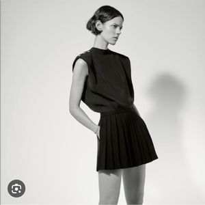 Zara Blouse with Shoulder Pads and Wood Buttons